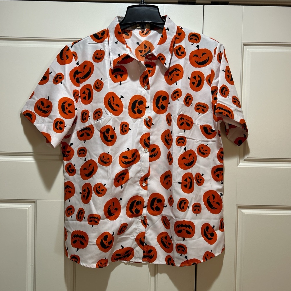 Festive Pumpkin Print Women's Blouse